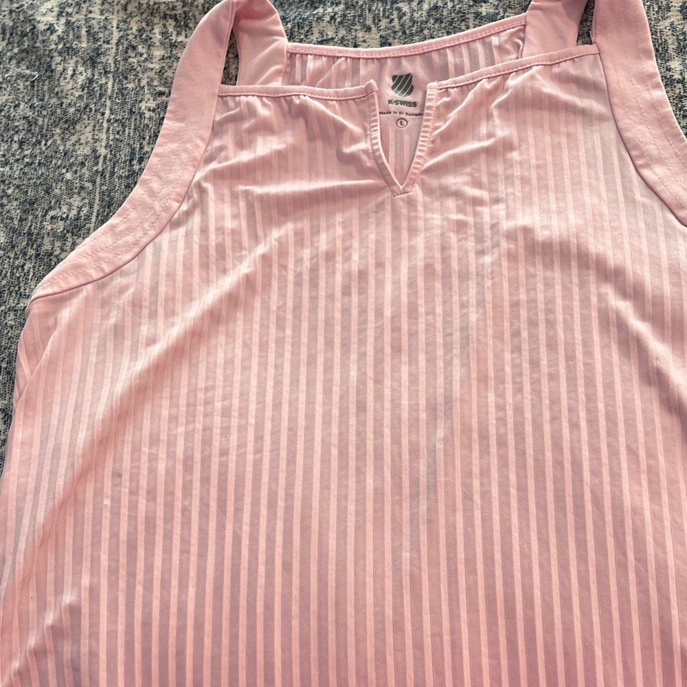 Swiss Light Pink pleated Tank Top tennis